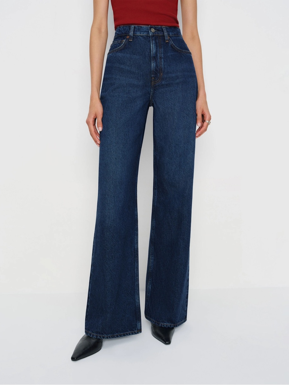 Reformation Cary High Rise Slouchy Wide Leg Jeans Blue - Size 26